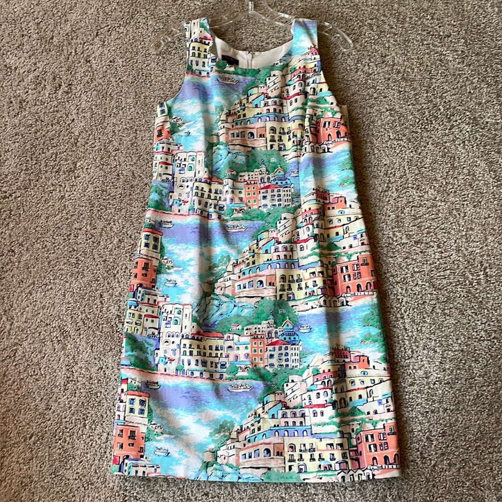Talbots Women's Summer Sun Dress Greek Island Pattern - Size 8P New But No Tags